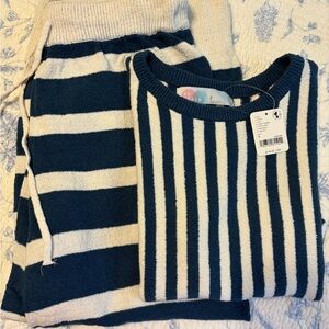 FREE PEOPLE ROBERTA SET-IVORY/NAVY-S